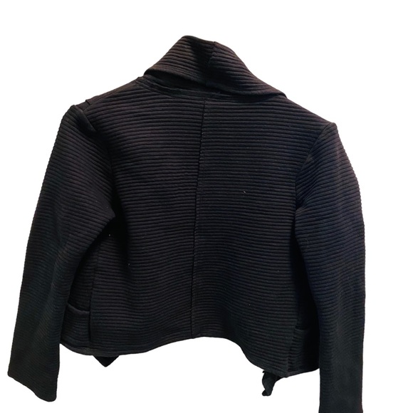 Anthro Dolan Lea Black Ribbed Cascading Cardigan - Picture 3 of 5